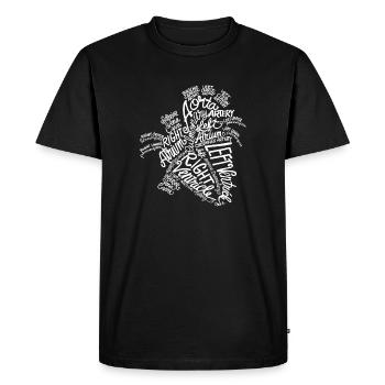 Leaf Word Art Typography - Men's Premium Organic T-Shirt - black - Front - Nico (187cm)