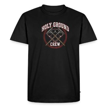 Holy Ground Crew Christian Baseball Faith - Men's Premium Organic T-Shirt - black - Front - Nico (187cm)