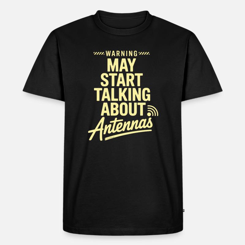Retro Tech Satire Antenne Gesprächsplakat - Männer Premium Bio T-Shirt - Schwarz