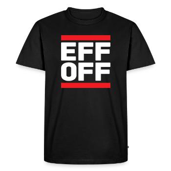 Slogan en rouge blanc - T-shirt Premium bio Homme - noir - Devant - Nico (187cm)