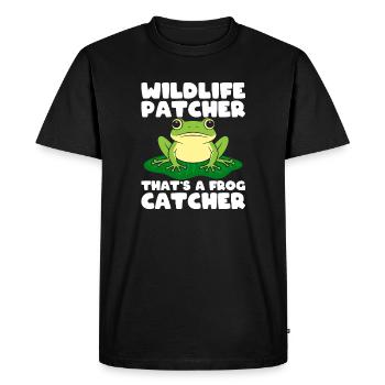 Attrapeur de grenouilles Faune Patcher Trape-grenouille - T-shirt Premium bio Homme - noir - Devant - Nico (187cm)