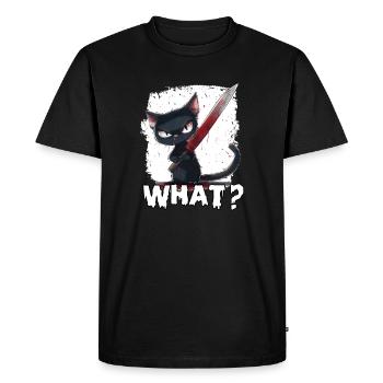 Costume de chaton T Chat pour fête d’Halloween de Chat d’Horreur - T-shirt Premium bio Homme - noir - Devant - Nico (187cm)