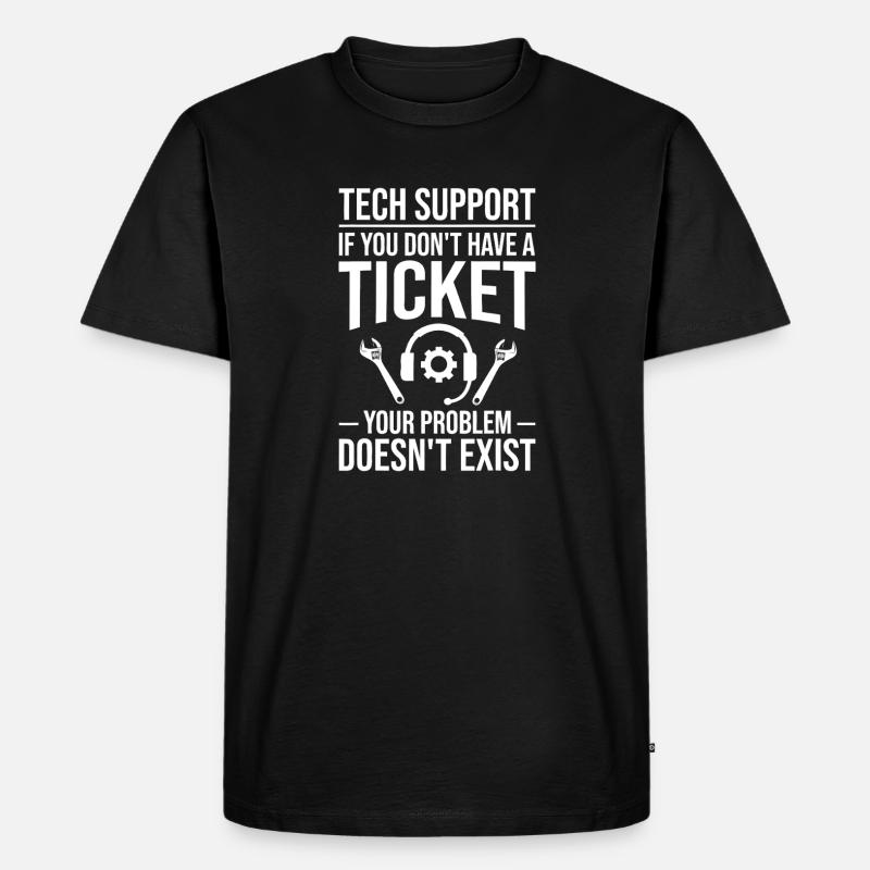 Technik-Support-Ticket-Meme - Männer Premium Bio T-Shirt - Schwarz