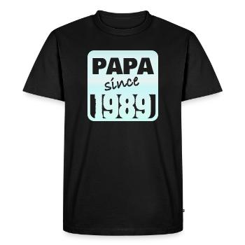 Papa depuis 1984 - T-shirt Premium bio Homme - noir - Devant - Nico (187cm)