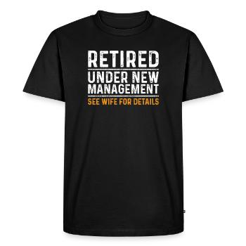 Retraite regérée – Voir Femme - T-shirt Premium bio Homme - noir - Devant - Nico (187cm)