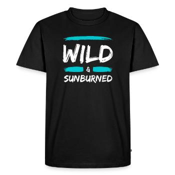 Wild & Sunburned Brush Text - Men's Premium Organic T-Shirt - black - Front - Nico (187cm)