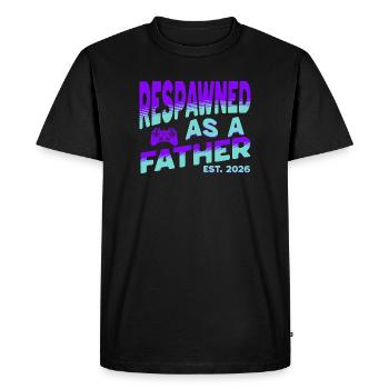 Papa 2026 - Respawned as a father - Men's Premium Organic T-Shirt - black - Front - Nico (187cm)