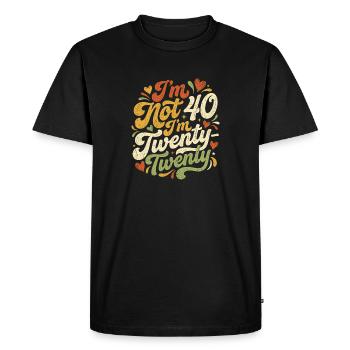 Je n’ai pas 40 ans, Vingt-vingt - T-shirt Premium bio Homme - noir - Devant - Nico (187cm)
