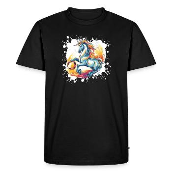 Équipe de football Licorne - T-shirt Premium bio Homme - noir - Devant - Nico (187cm)