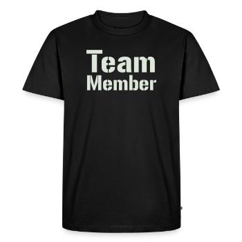 Team member Typo Collection - Men's Premium Organic T-Shirt - black - Front - Nico (187cm)