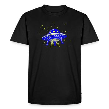 UFO – Visit from another galaxy - Men's Premium Organic T-Shirt - black - Front - Nico (187cm)