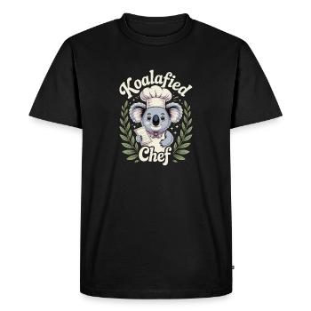 Chef koalafié drôle Cuisinier koala mignon - T-shirt Premium bio Homme - noir - Devant - Nico (187cm)