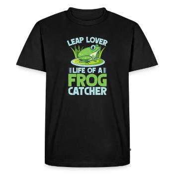 Frog Catcher Leap Lover Frog - Men's Premium Organic T-Shirt - black - Front - Nico (187cm)