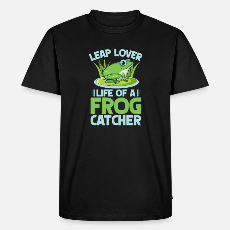 Frog Catcher Leap Lover Frog - Männer Premium Bio T-Shirt - Schwarz
