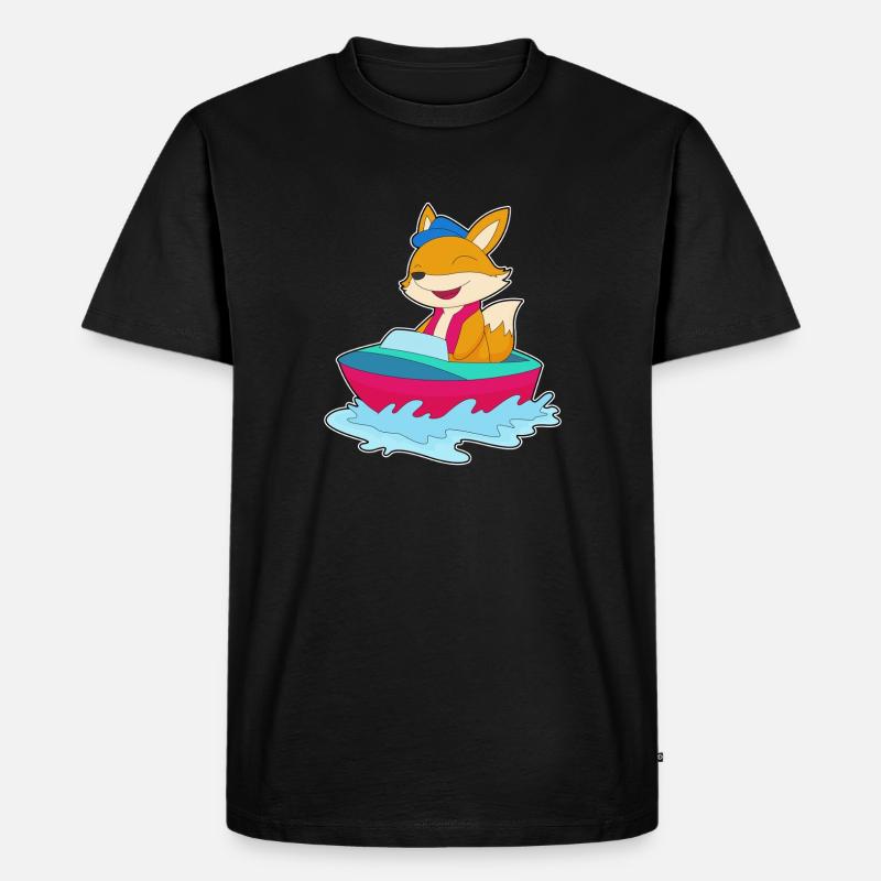 Fuchs kleines Boot - Männer Premium Bio T-Shirt - Schwarz