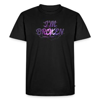 Je suis brisée, je vais bien, santé mentale - T-shirt Premium bio Homme - noir - Devant - Nico (187cm)