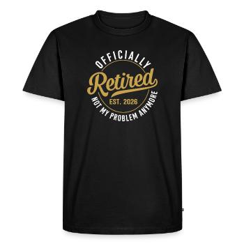 Officially Retired Est 2026 - Men's Premium Organic T-Shirt - black - Front - Nico (187cm)