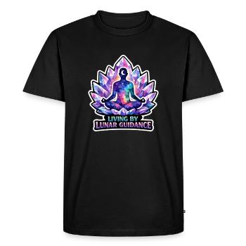 Méditation lunaire, pleine conscience lunaire, spirituel - T-shirt Premium bio Homme - noir - Devant - Nico (187cm)