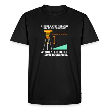 Géomètre - T-shirt Premium bio Homme - noir - Devant - Nico (187cm)