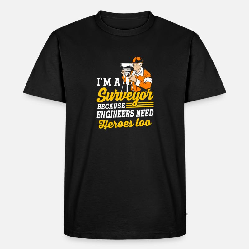 Landvermesser - Männer Premium Bio T-Shirt - Schwarz