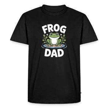 Grenouilles, Papas, grenouilles, Terraristiques - T-shirt Premium bio Homme - noir - Devant - Nico (187cm)