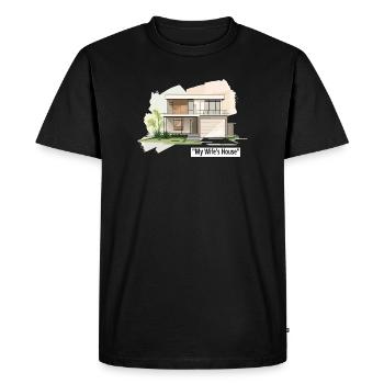 Illustration de maison familiale ultra-moderne - T-shirt Premium bio Homme - noir - Devant - Nico (187cm)