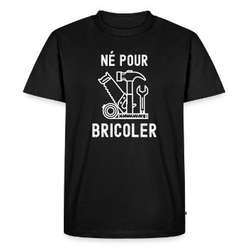 Né Pour Bricoler – T Shirt Atelier - T-shirt Premium bio Homme - noir - Devant - Nico (187cm)