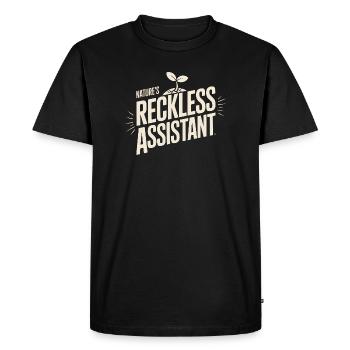 L’assistant imprudent de la nature - T-shirt Premium bio Homme - noir - Devant - Nico (187cm)