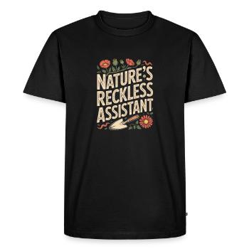 Nature's Reckless Gardener - Men's Premium Organic T-Shirt - black - Front - Nico (187cm)