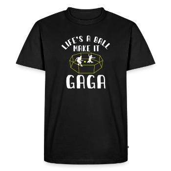 La vie est un vrai boulet, rends-la folle - T-shirt Premium bio Homme - noir - Devant - Nico (187cm)