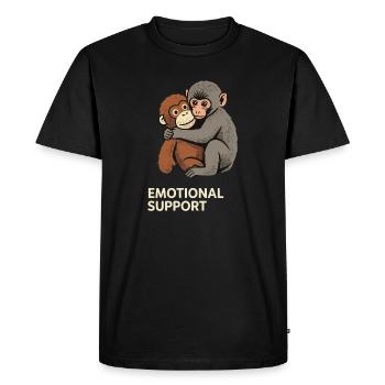 Emotional Support Baby Monkey Punch - Men's Premium Organic T-Shirt - black - Front - Nico (187cm)