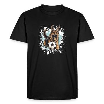 Berger allemand chien Football Sports - T-shirt Premium bio Homme - noir - Devant - Nico (187cm)