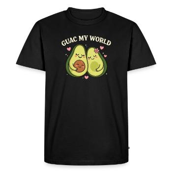 Chemise de couple avocat Guac My World Cadeau Amour - T-shirt Premium bio Homme - noir - Devant - Nico (187cm)