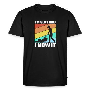 Lawn (meadow) Lawn mower - Men's Premium Organic T-Shirt - black - Front - Nico (187cm)