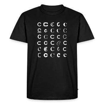 Typographie Ensemble de monogrammes de Glyphes C - T-shirt Premium bio Homme - noir - Devant - Nico (187cm)