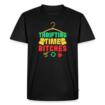 Thrift Shopper Thrifting Time Bitches Thrift Store - Men's Premium Organic T-Shirt - black - Front - Nico (187cm)