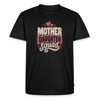 Conception du cœur de l’équipe Mère-Fille - T-shirt Premium bio Homme - noir - Devant - Nico (187cm)