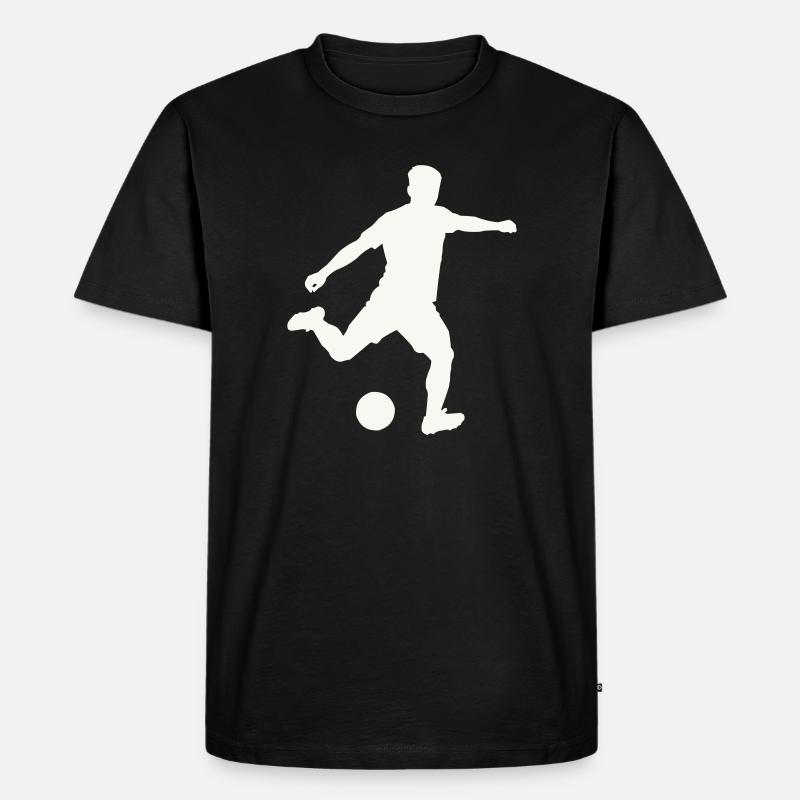 Kicker-Silhouette in Bewegung - Männer Premium Bio T-Shirt - Schwarz