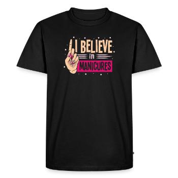 Designer de manucures Salon de manucure cosmétiques - T-shirt Premium bio Homme - noir - Devant - Nico (187cm)