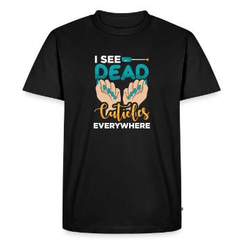 Designer de manucures Salon de manucure cosmétiques - T-shirt Premium bio Homme - noir - Devant - Nico (187cm)
