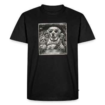 Famille de chiens flashés - T-shirt Premium bio Homme - noir - Devant - Nico (187cm)