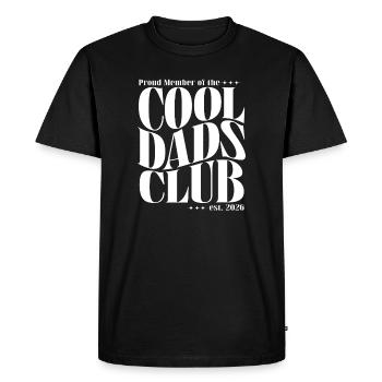 Club des papas cool - Cadeau pour futurs papas 2026 - T-shirt Premium bio Homme - noir - Devant - Nico (187cm)