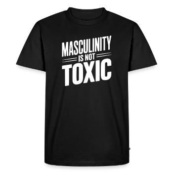 La masculinité n’est pas toxique - T-shirt Premium bio Homme - noir - Devant - Nico (187cm)