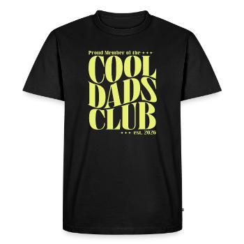 Club des papas cool - Cadeau pour futurs papas 2026 - T-shirt Premium bio Homme - noir - Devant - Nico (187cm)