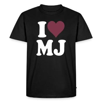 J’adore le design classique de cœur bourgogne - T-shirt Premium bio Homme - noir - Devant - Nico (187cm)