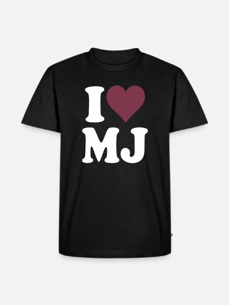 Ich liebe klassisches Burgunderherz-Design - Männer Premium Bio T-Shirt - Schwarz