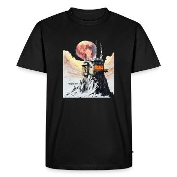 Outpost One Moonrise Station - Men's Premium Organic T-Shirt - black - Front - Nico (187cm)