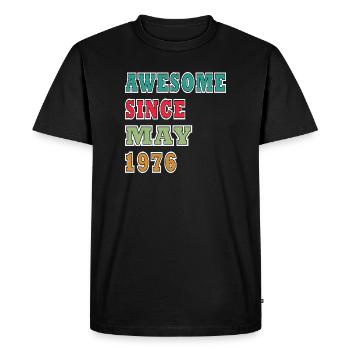Birthday May 1976 - Men's Premium Organic T-Shirt - black - Front - Nico (187cm)