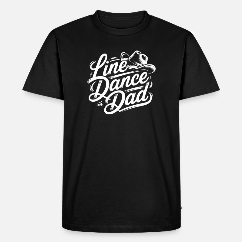 Line Dance Dad - Script Logo - Männer Premium Bio T-Shirt - Schwarz