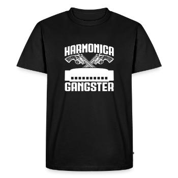 Harmonica Musican Gangster Harmonica - Men's Premium Organic T-Shirt - black - Front - Nico (187cm)